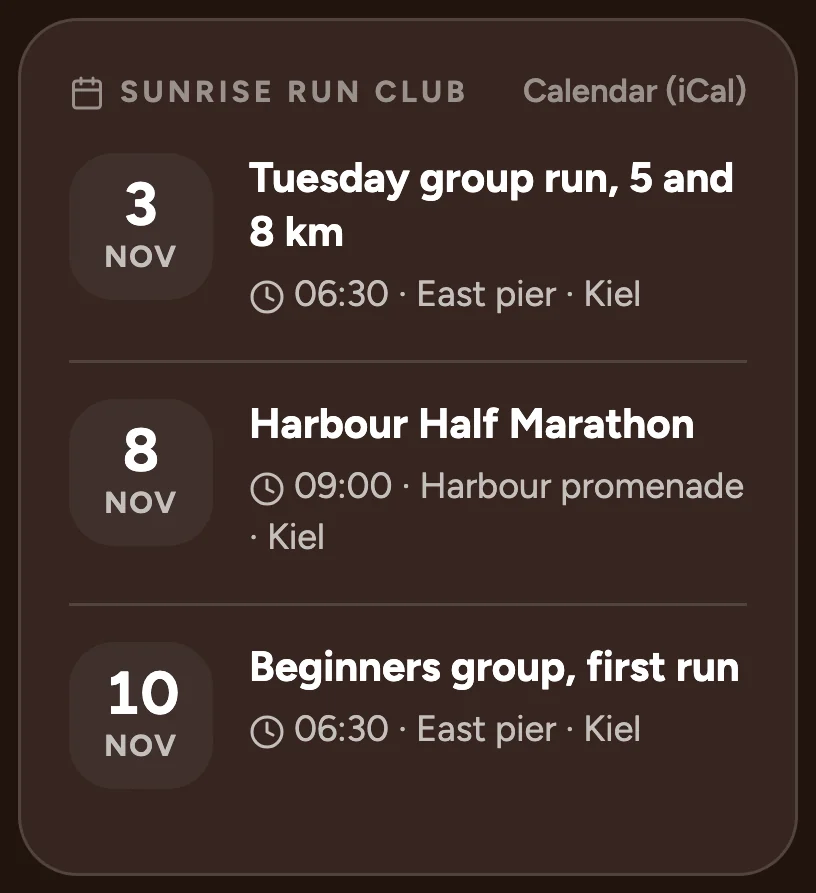 Calendar (iCal)